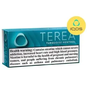 TEREA Turquoise From UAE pack, strong clean menthol sticks