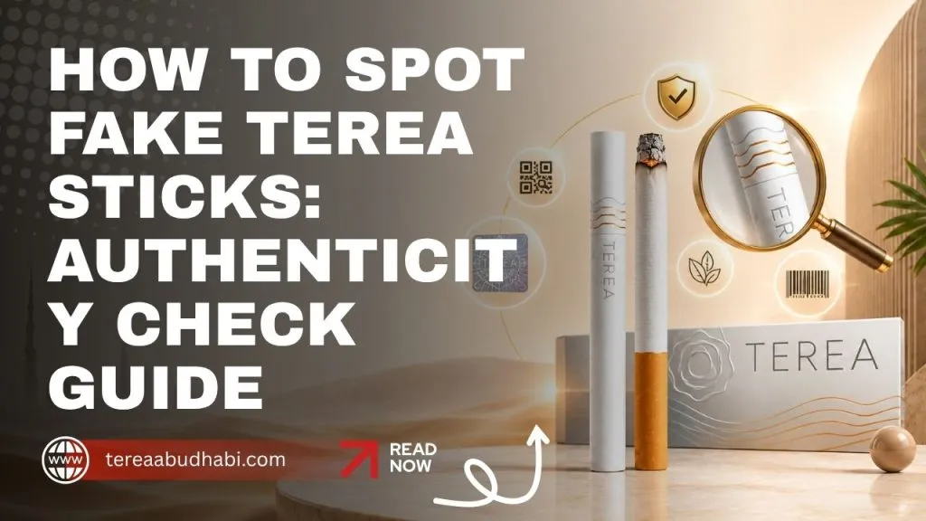 A sealed TEREA pack showing the seal and health warning used to check authenticity