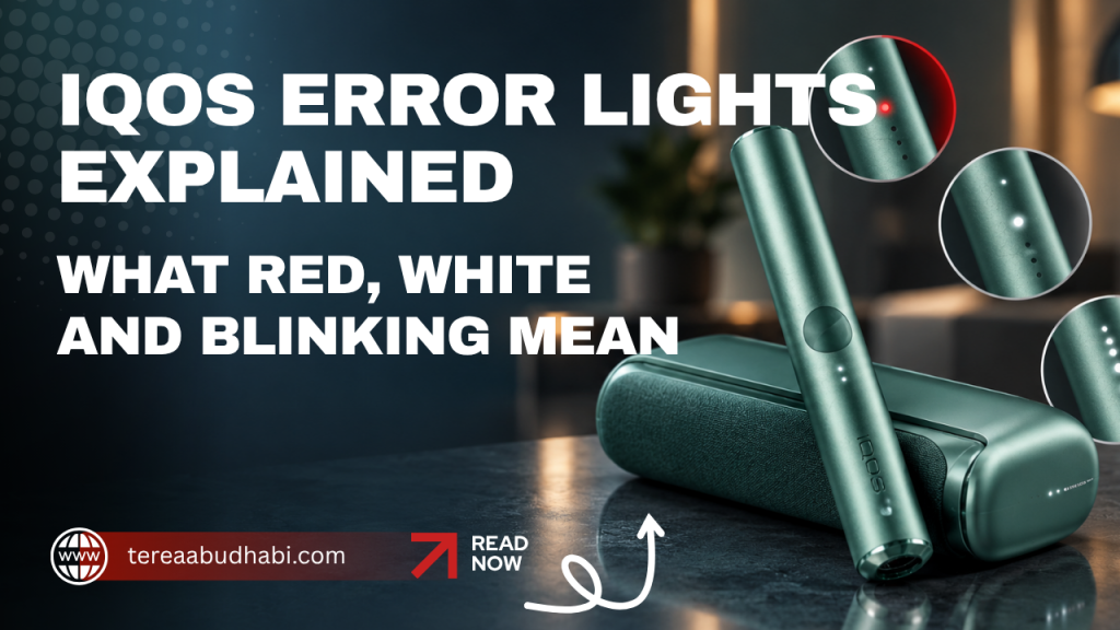 An IQOS device showing its status indicator lights