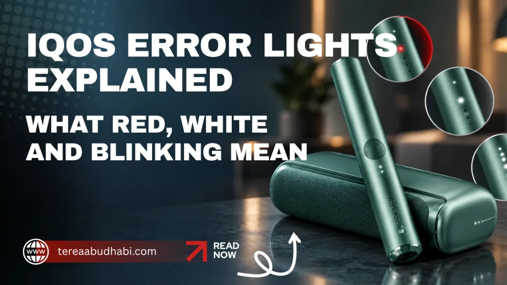 An IQOS device showing its status indicator lights